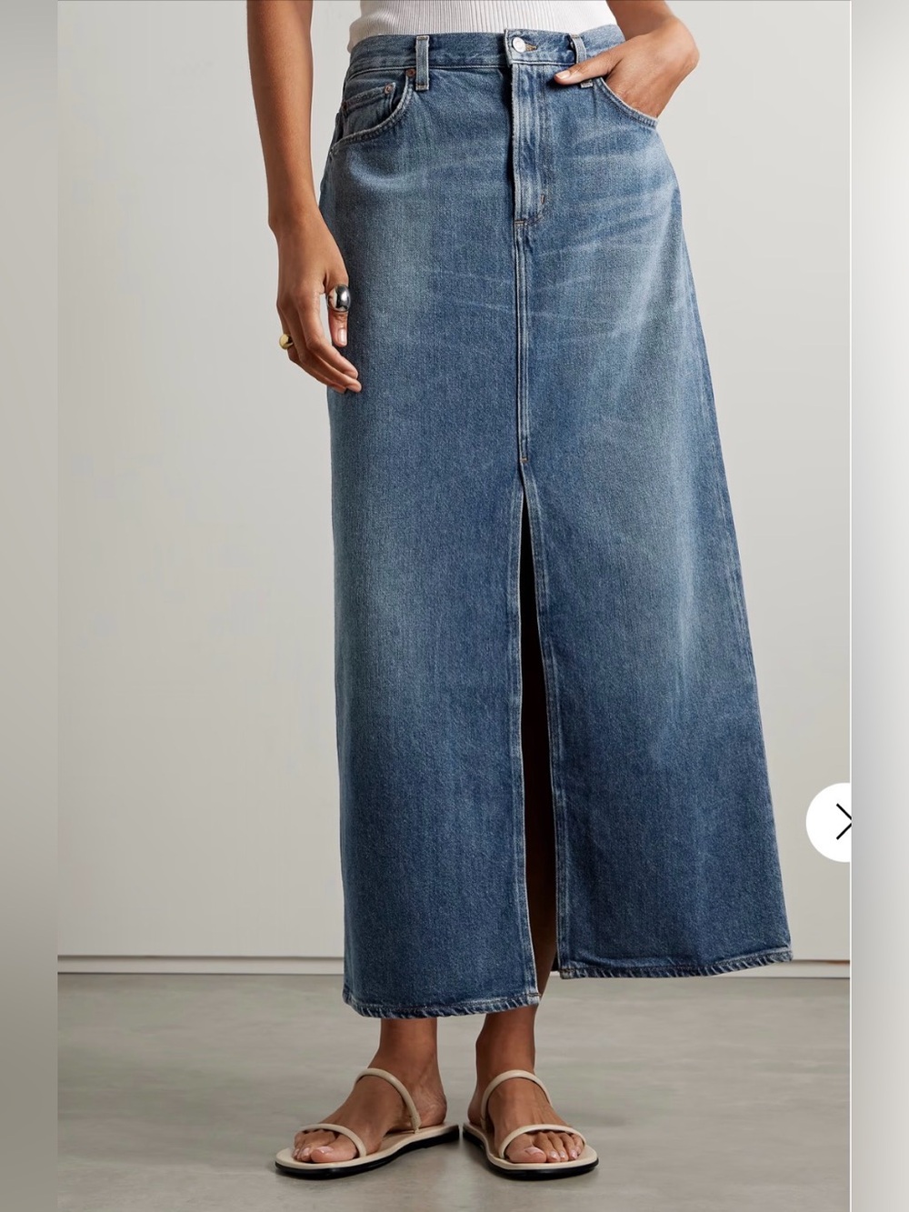 AGOLDE leif denim maxi skirt in swing 30 - Picture 2 of 12
